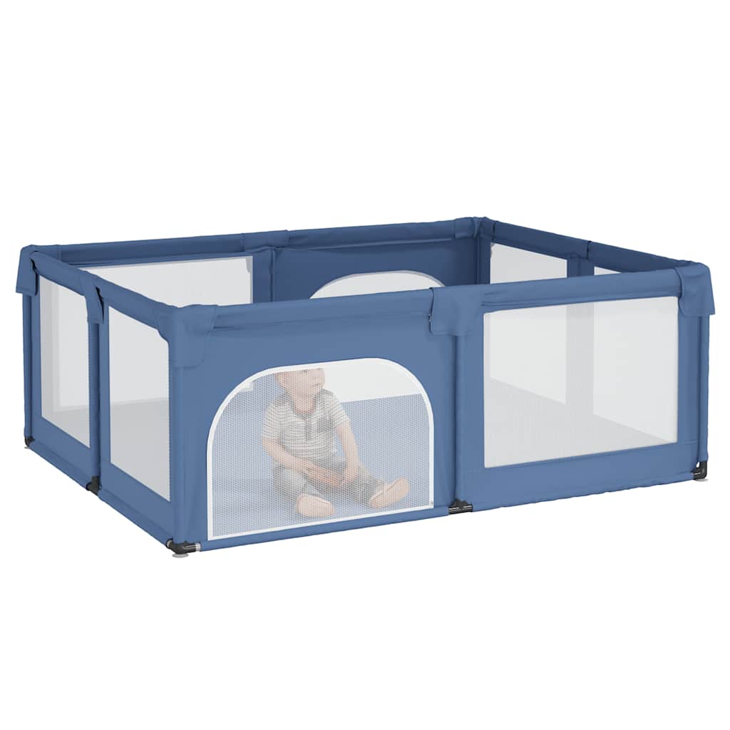 Infant Playpen with 2 Access Doors – Safe Light Blue Baby Pen